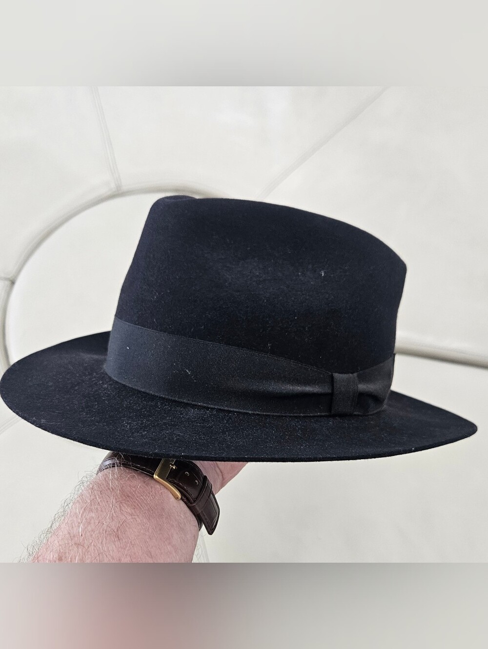 Vintage Beaver Brand Classic Black Wool Fedora Hat